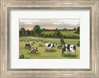 Framed Abstract Field of Cows