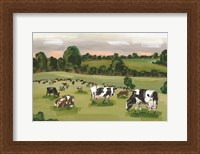 Framed Abstract Field of Cows