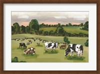 Framed Abstract Field of Cows