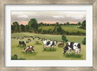 Framed Abstract Field of Cows