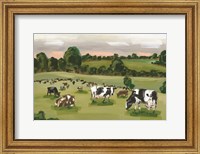 Framed Abstract Field of Cows