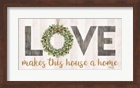 Framed Love Makes This House a Home with Wreath