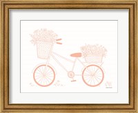 Framed Pink Flower Bike