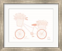 Framed Pink Flower Bike