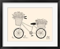 Framed Spring Flower Bike Sketch