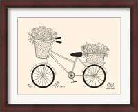 Framed Spring Flower Bike Sketch