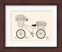 Framed Spring Flower Bike Sketch