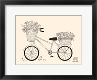 Framed Spring Flower Bike Sketch