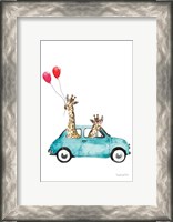 Framed Giraffe Joy Ride III