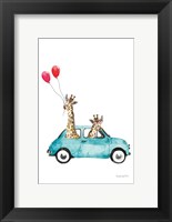 Framed Giraffe Joy Ride III