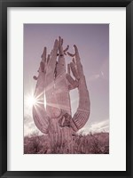 Framed Dusty Desert Saguaro