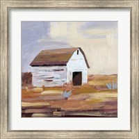 Framed Little White Barn