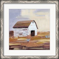 Framed Little White Barn