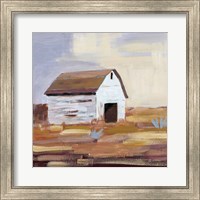 Framed Little White Barn