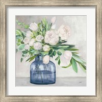 Framed Spring Bouquet Indigo