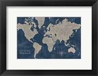 Framed World Map Collage Deep