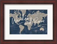 Framed World Map Collage Deep Wander