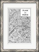 Framed Inverted Paris Map