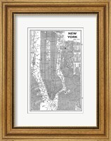 Framed Inverted New York Map