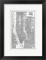 Framed Inverted New York Map