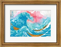 Framed Great Teal Wave