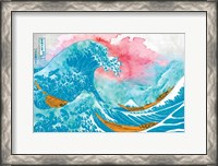 Framed Great Teal Wave