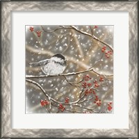 Framed Snowberry Bird I