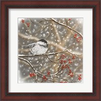 Framed Snowberry Bird I