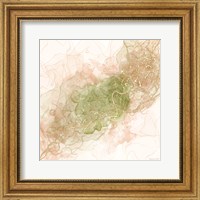 Framed Waves of Peach and Sage