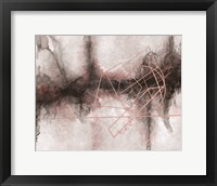 Framed Rose Gold and Gray Abstract