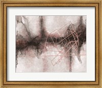 Framed Rose Gold and Gray Abstract