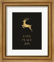 Framed Love, Peace, Joy Reindeer