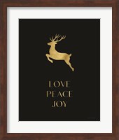 Framed Love, Peace, Joy Reindeer