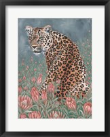 Framed Leopard in the Flowers