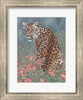 Framed Leopard in the Flowers
