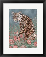 Framed Leopard in the Flowers