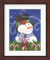 Framed Snowman & Candy Canes