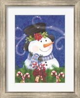 Framed Snowman & Candy Canes