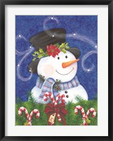 Framed Snowman & Candy Canes