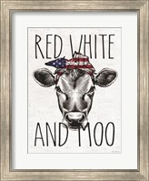 Framed Red, White and Moo