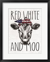 Framed Red, White and Moo