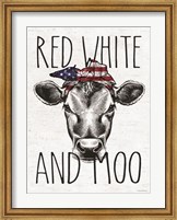 Framed Red, White and Moo