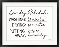 Framed Laundry Schedule