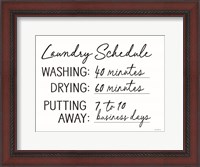 Framed Laundry Schedule