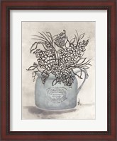 Framed Sketchy Floral Enamel Pot