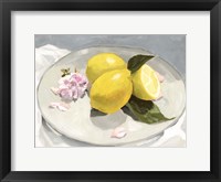 Lemons on a Plate II Framed Print