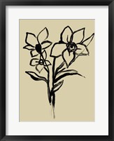 Framed Inkwash Floral I