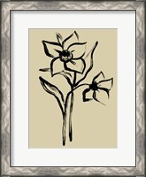 Framed Inkwash Floral II