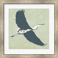 Framed Heron Flying I