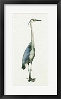 Framed Deep Blue Heron I